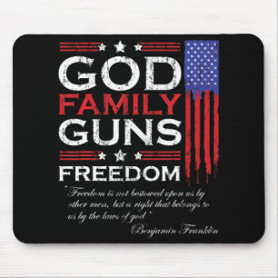 ALFOMBRILLA DE RATÓN FAMILIA DIOS ARMAS Y LIBERTAD CRISTIANO MAGA TRUMP