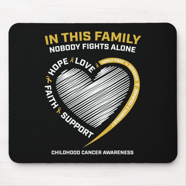 Alfombrilla De Ratón Familia Gold Nadie lucha solo contra el cáncer inf (Frente)