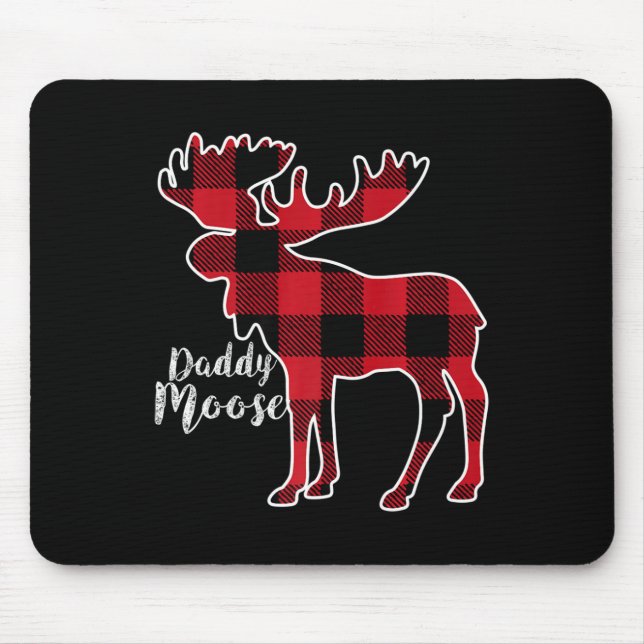 Alfombrilla De Ratón Familia Moose Red Plaid Buffalo Matanza Pajama (Frente)