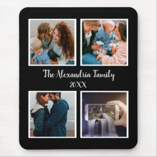 Alfombrilla De Ratón Familia personalizada 4 plantilla de collage de fo