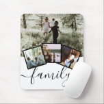 Alfombrilla De Ratón Familia personalizada Keepsake 4 Collage de fotos<br><div class="desc">Collage de fotos con 4 opciones de plantilla y texto de tipografía que dice familia - almohadilla perfecta para el ratón fotográfico de Ricaso</div>