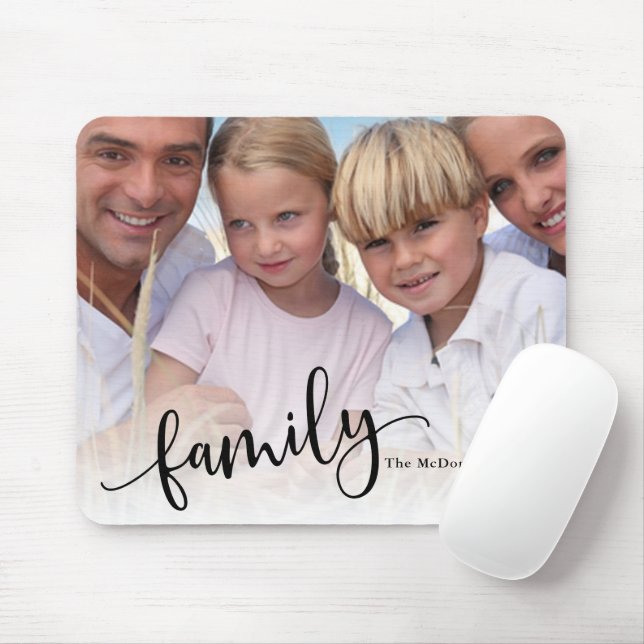 Alfombrilla De Ratón Familia, Personalizado personalizado, foto complet (Con ratón)