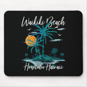 Alfombrilla De Ratón Familia Retro Sunset Honolulu Hawaii Waiki