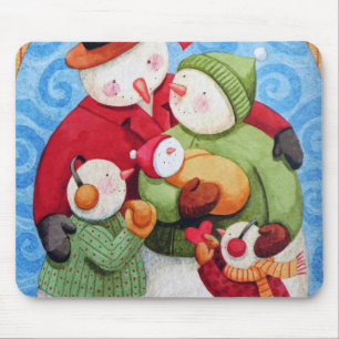 Alfombrilla De Ratón Familia Snowman