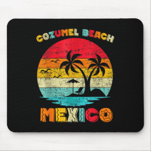 Alfombrilla De Ratón Familia Vintage Retro México Cozumel Playa Present