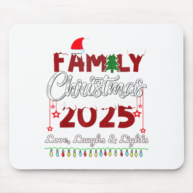 Alfombrilla De Ratón Family Christmas 2025 Love, Laughs And Lights Holi (Frente)