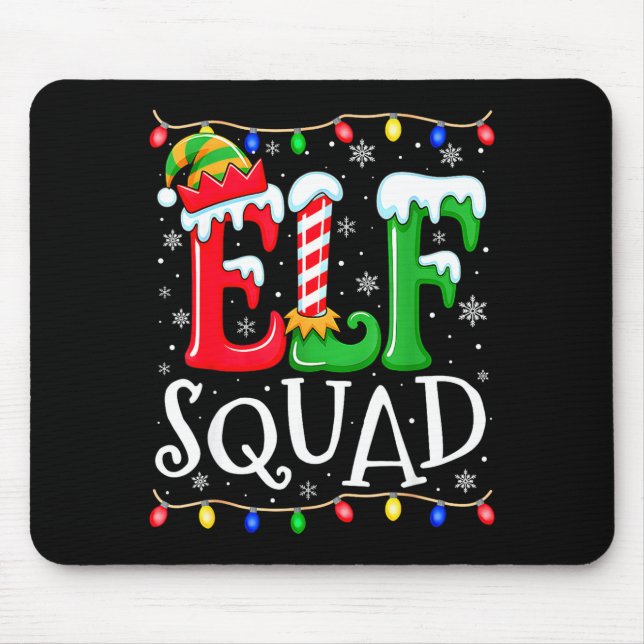 Alfombrilla De Ratón Family Christmas Matching Pajamas Elf Xmas Squad  (Frente)
