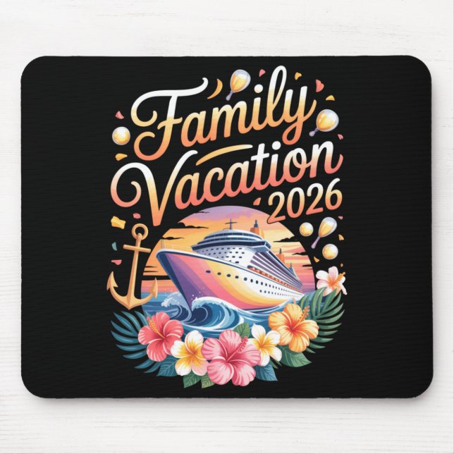 Alfombrilla De Ratón Family Vacation 2026 Cruise Adventure Crew Long Sl (Frente)