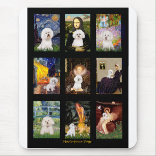 Alfombrilla De Ratón Famoso Arte Bichon Frise Compuesto