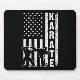 Alfombrilla De Ratón Famoso arte de karate con bandera estadounidense p