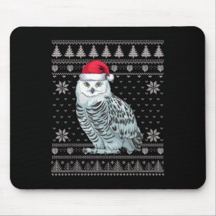 Alfombrilla De Ratón Famoso búho de nieve Navidades feos sudan Santa Xm