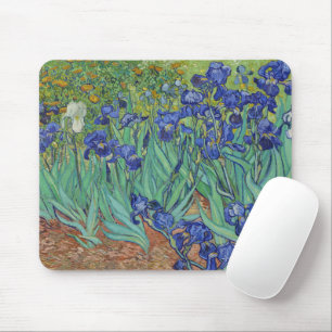 Alfombrilla De Ratón Famoso cuadro de lirios azules al óleo de Van Gogh
