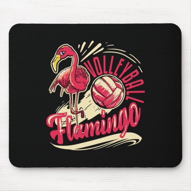 Alfombrilla De Ratón Famoso Vball Beach Vball Pink Flamingo Voleibol (Frente)