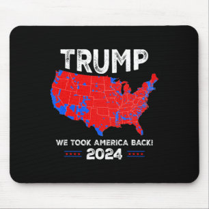 Alfombrilla De Ratón Fanático De Trump Con Mapa Rojo Y Azul Patriótico
