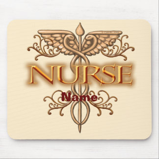 Alfombrilla De Ratón Fancy Copper Caduceus Nurse custom name
