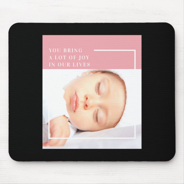 Alfombrilla De Ratón Fancy Cute Baby Photo Nk White Quote  (Frente)