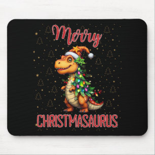Alfombrilla De Ratón Fanny Feliz Navidad Christmasaurus Dinosaur Árbol 