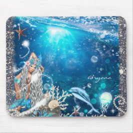 Alfombrilla De Ratón Fantasia de Sirena Rubia Playa Encantada Computado