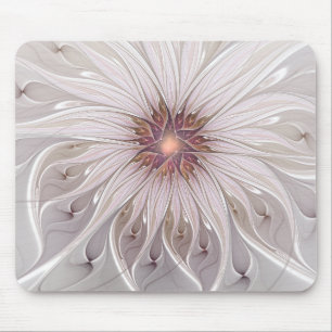 Alfombrilla De Ratón Fantasía floral, flor abstracta moderna pastel