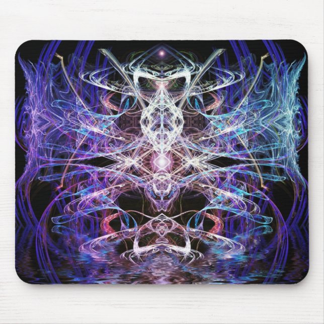 Alfombrilla De Ratón fantasía fractal de libélula Mousepad (Frente)