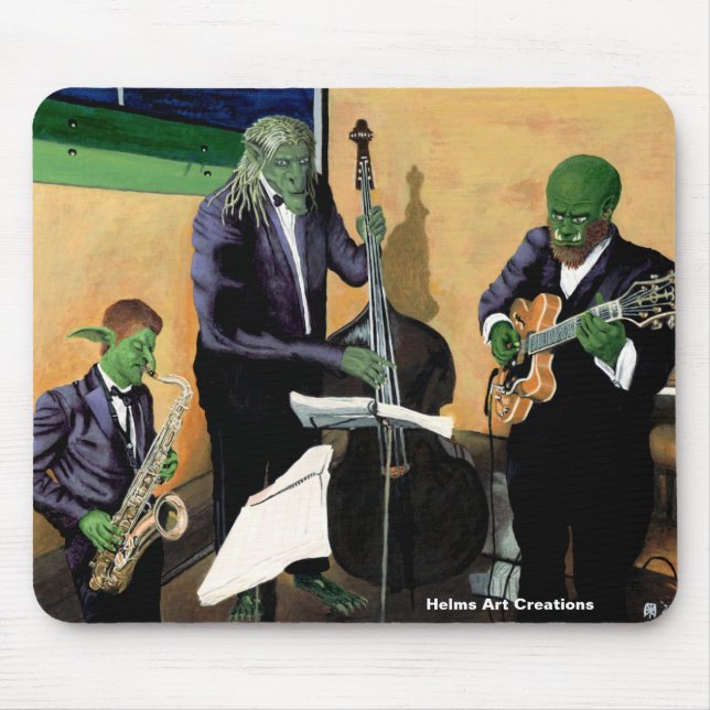 Alfombrilla De Ratón Fantasía Jazz Blues Músicos Música Arte Mousepad (Frente)