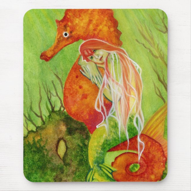 Alfombrilla De Ratón Fantasía Mousepad de la sirena del Seahorse (Frente)