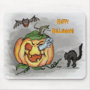 Alfombrilla De Ratón Fantasma, Bat y Cat, ¡Feliz Halloween!