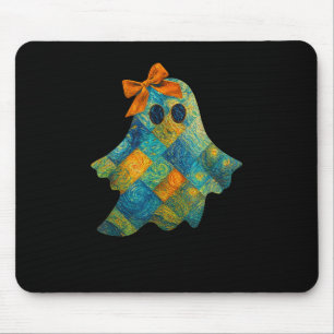 Alfombrilla De Ratón Fantasma Con Diseño De Halloween De Naranja Bow