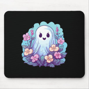 Alfombrilla De Ratón Fantasma Cuidada Con Flores En Los Niños Fantasma