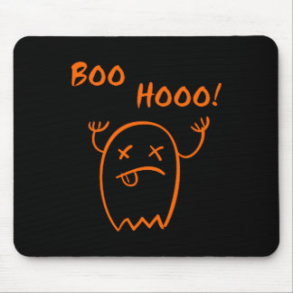 Alfombrilla De Ratón Fantasma de Halloween Boo Hooo Oscuro Monocromo