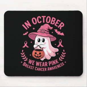 Alfombrilla De Ratón Fantasma de Halloween En Octubre Usamos Nk Cáncer 