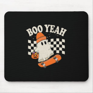 Alfombrilla De Ratón Fantasma divertido de patinaje Boo Yeah Halloween 