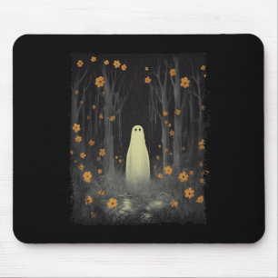 Alfombrilla De Ratón Fantasma En El Bosque Floral Halloween Gótico Spoo