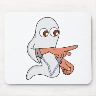 Alfombrilla De Ratón Fantasma encadenado apuntando hacia delante
