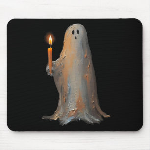Alfombrilla De Ratón Fantasma Halloween aguantando a la Vela
