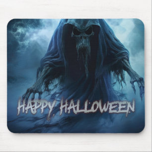 Alfombrilla De Ratón Fantasma negro en un paisaje infernal - Halloween