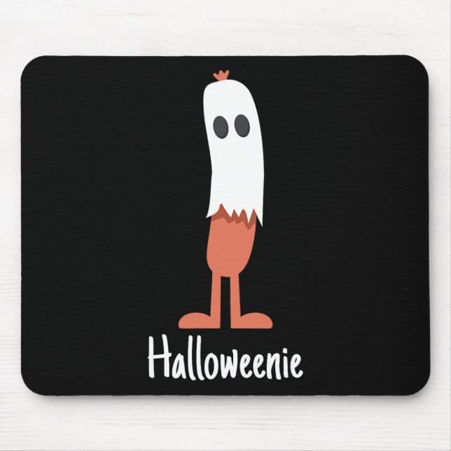 Alfombrilla De Ratón Fantasma Perro caliente Halloweenie Costume Fun Fo (Frente)