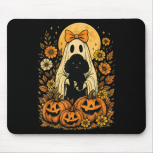 Alfombrilla De Ratón Fantasma vintage de Halloween sostiene perro ocios