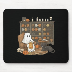 Alfombrilla De Ratón Fantasma Yarn Crochet Retro Boo Tejiendo Halloween