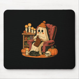 Alfombrilla De Ratón Fantasma Yarn Crochet Retro Boo Tejiendo Halloween