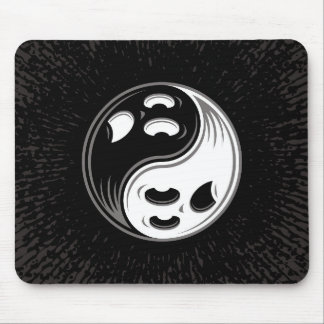 Alfombrilla De Ratón Fantasma Yin Yang Blanco y negro