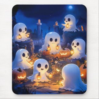Alfombrilla De Ratón Fantasmagóricos faroles de calabaza de Halloween N