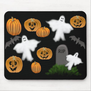 Alfombrilla De Ratón Fantasmas y calabazas Mousepad de Halloween