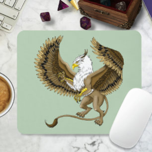 Alfombrilla De Ratón Fantástico Grifo Marrón Majestuoso Griffin Mitológ