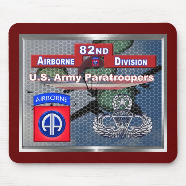 Alfombrilla De Ratón Fantástico Master Jump Wings 82nd Airborne Divisió (Frente)