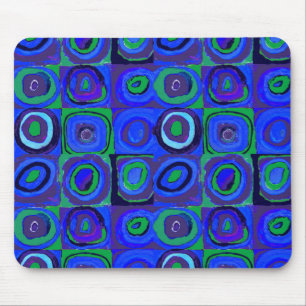 Alfombrilla De Ratón Farbstudie Quadrate Cuadrados Círculos Azules