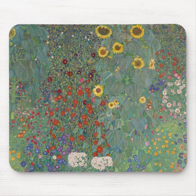 Alfombrilla De Ratón Farm Garden Sunflowers, de Gustav Klimt Painting (Frente)