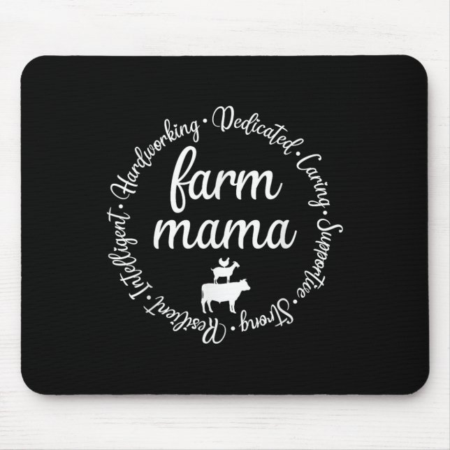 Alfombrilla De Ratón Farm Mama Hardworking Dedicated Goat Chicken G Cow (Frente)