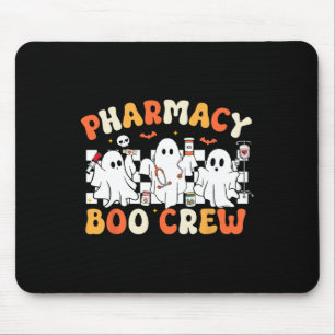 Alfombrilla De Ratón Farmacia Retro Boo Crew Fantasma Farmacéutico Saló