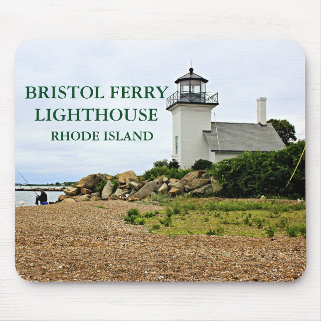 Alfombrilla De Ratón Faro Bristol Ferry Lighthouse, Isla Rhode Mousepad (Frente)